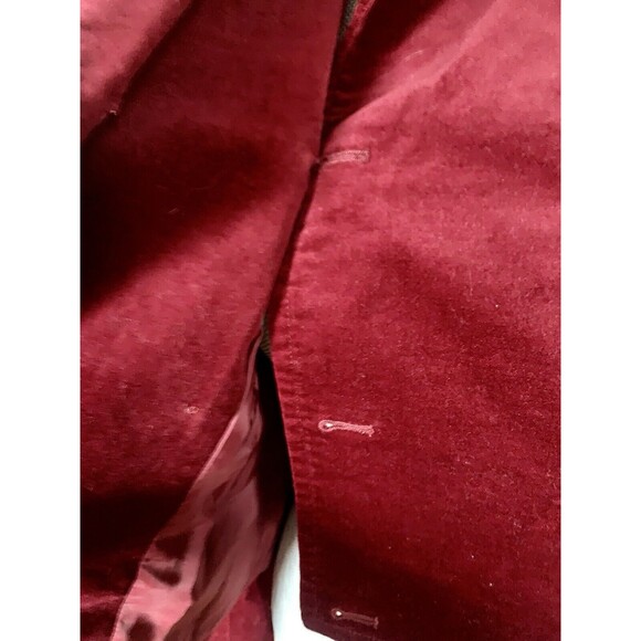 Talbots Blazer Jacket Womens Size 8P Petite Red Velvet Double Breasted - Picture 8 of 9
